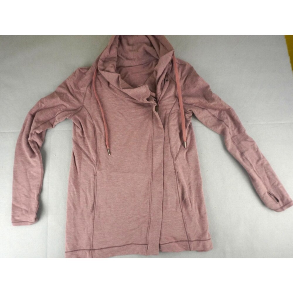 Lululemon Jacket Women 6 Misty Merlot Coast Easy Wrap Heathered Zip Snap Pockets